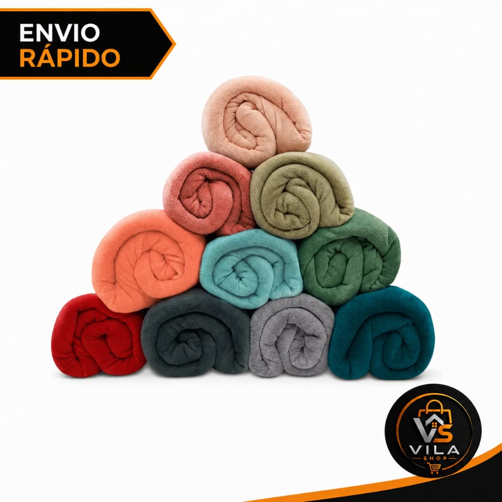 Kit Manta Casal Microfibra Corbertor Soft 2,00x1,80 Macia e Quentinha Várias Cores