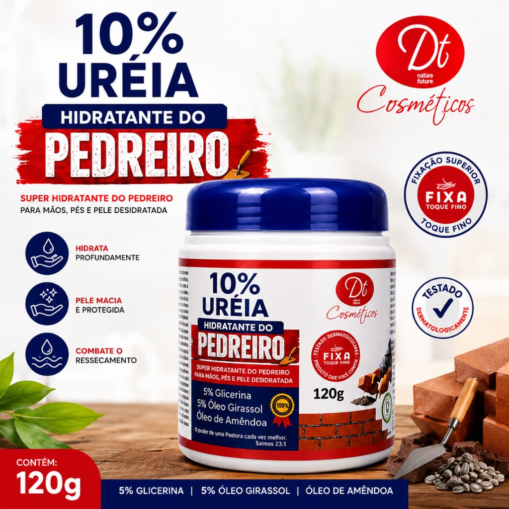 Creme Hidratante Corporal 10% Ureia Pele Seca e Áspera Hidratação Intensa 120GR Nutrição Profunda