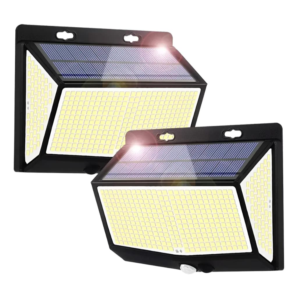 Kit 2 Arandelas Solares LED 468 LEDs Sensor De Movimento