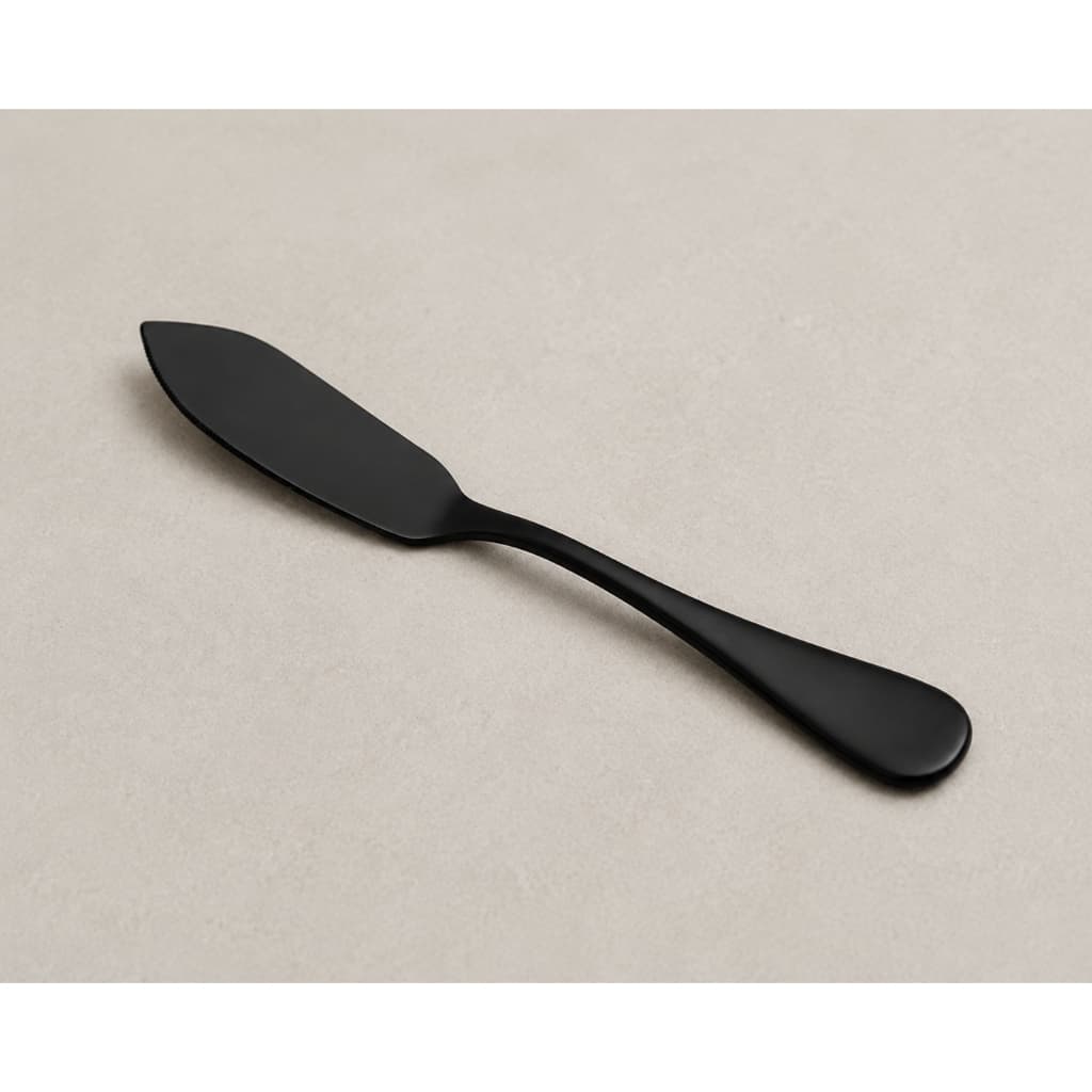 Espátula para Manteiga Preta Aço Inox Moscou Ônix Luiza Mimo Style 16cm