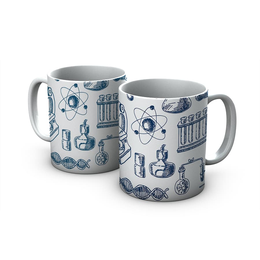 Caneca Ciência Lab Laboratório Cerâmica Personalizada Porcelana Xícara Presente