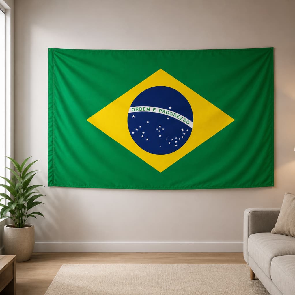 Bandeira Grande do Brasil Copa de Mundo Verde e Amarelo Kit Bandeiras Torcida Decoração