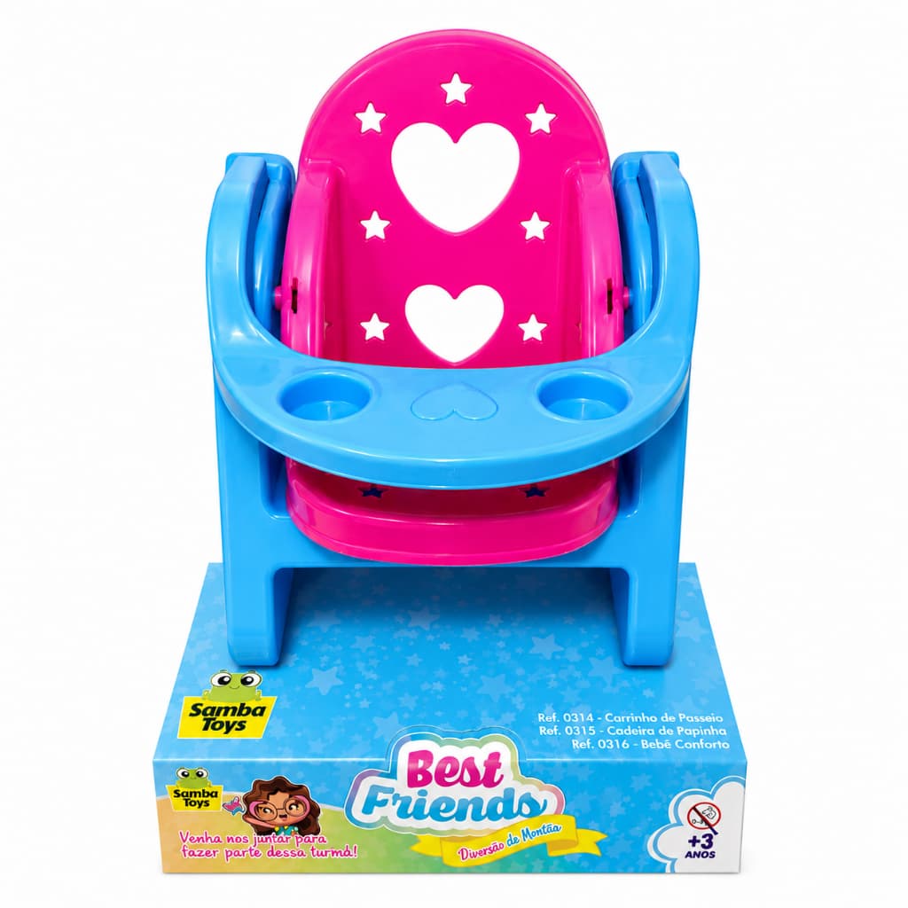 Cadeira de Alimentação para Boneca Infantil - Cadeirinha de Refeição para Boneca Brinquedo Menina
