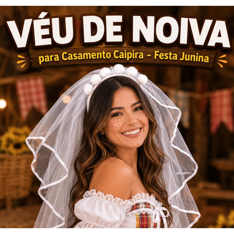 Arco tiara Noiva Véu Para Festa Fantasia Despedida De Solteira Festa Junina caipira Arraial adulto e infantil