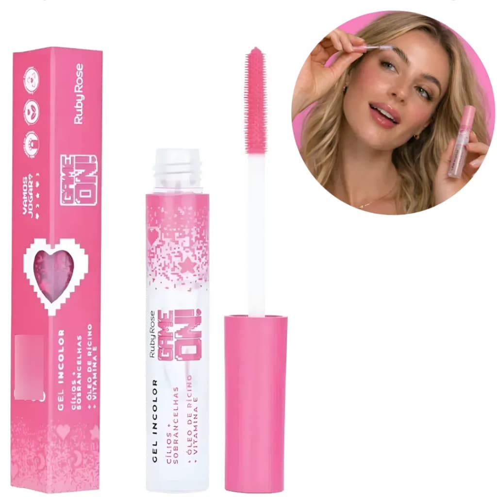 Gel Incolor Para Cílios E Sobrancelhas Game On - Ruby Rose Transparente