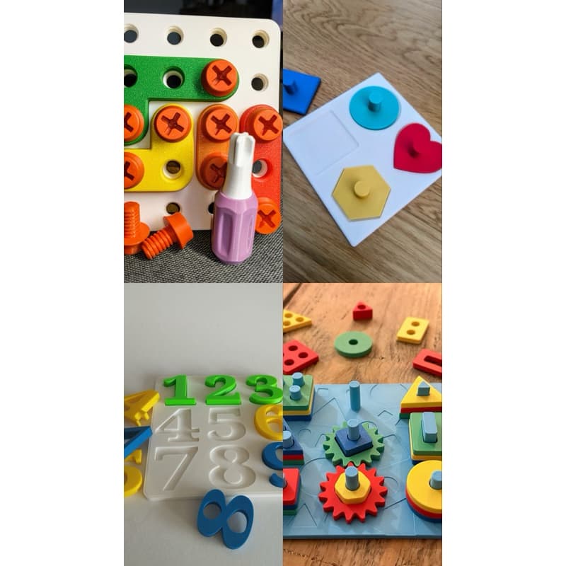 Brinquedo Educativo Montessori Infantil | Montar, Encaixar, Números ou Engrenagens | Escolha o Modelo
