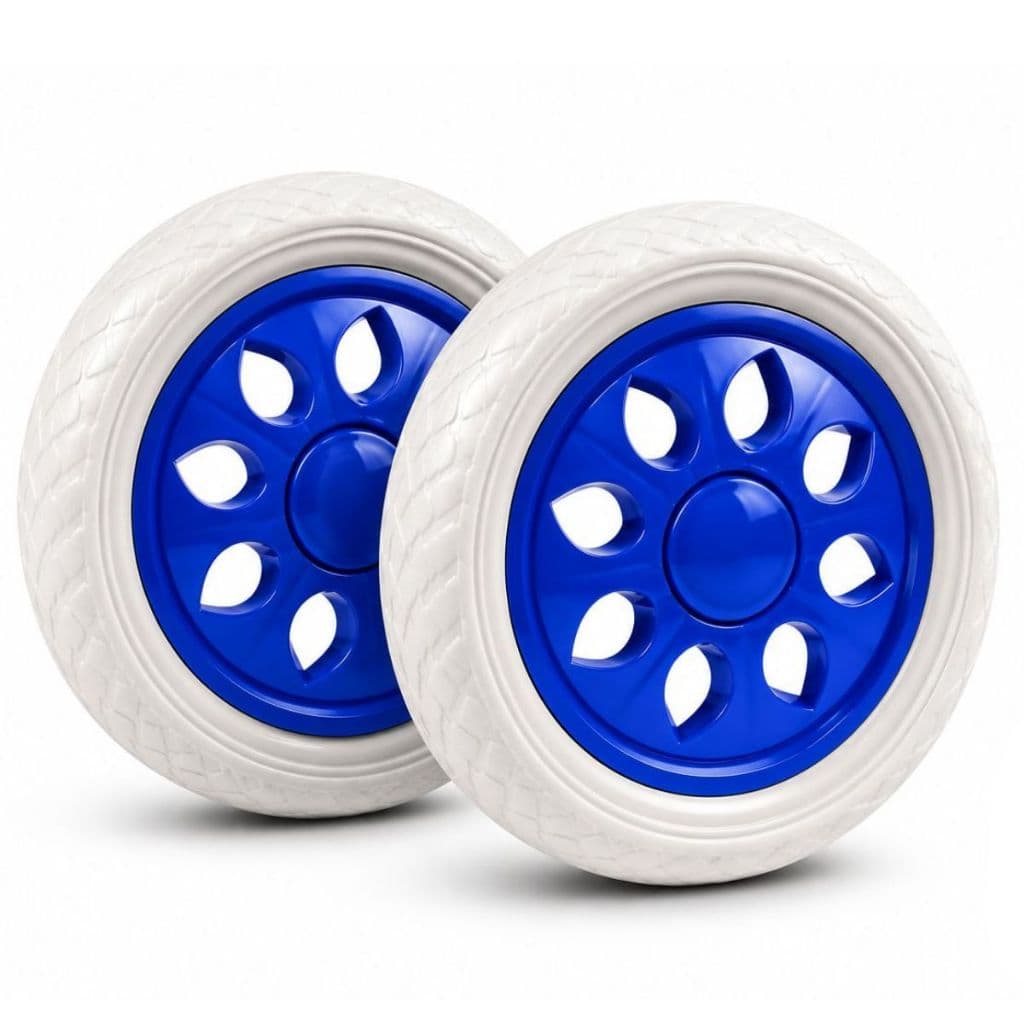 Kit 2 Rodinhas Para Carrinho De Feira Maleiro Azul Resistent Rodas Para Reposição