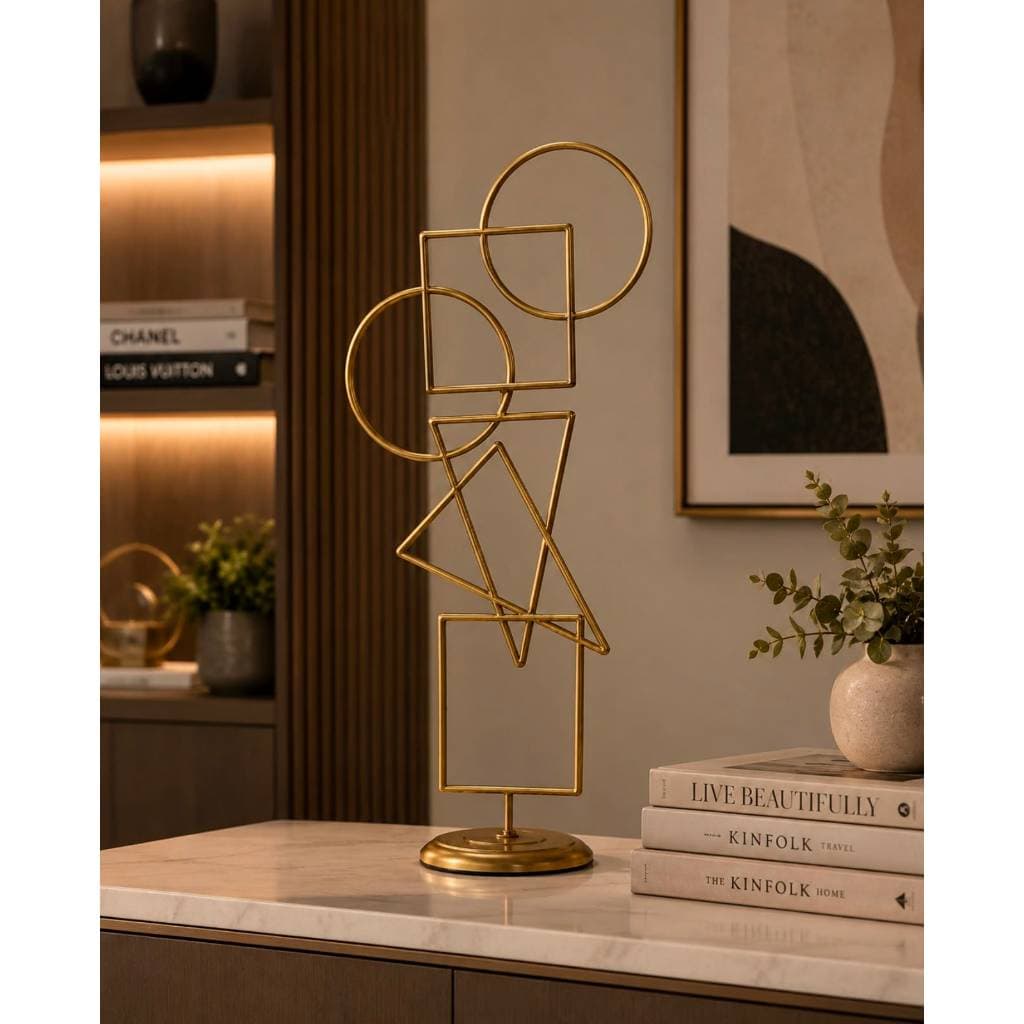 Escultura de Design Moderno Equilibrium Harmonia Geométrica para Decoração de Interiores