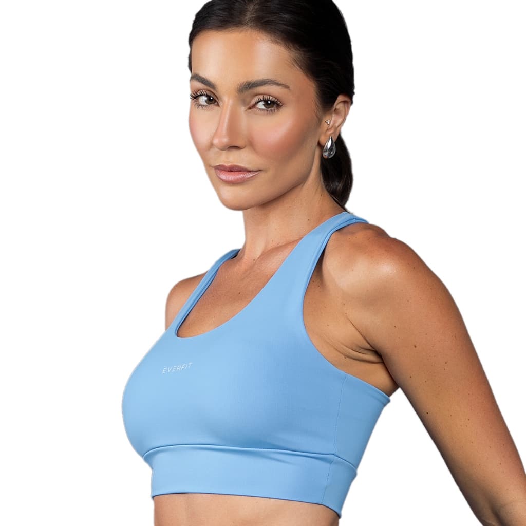 Top Feminino Fitness Academia Corrida Nadador Everfit Poliamida Alta Sustentação