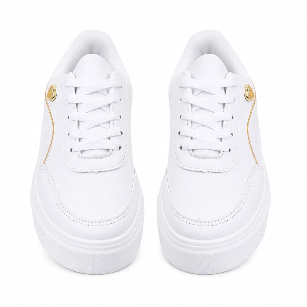 Tenis Plataforma Feminino Casual Branco Premium Blogueira Confortavel Leve Macio