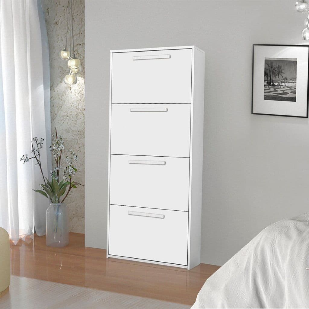 Sapateira Vertical Compacta Agata 4 Portas 24 Pares Moderna Organizar Sapatos Calçados Chinelos