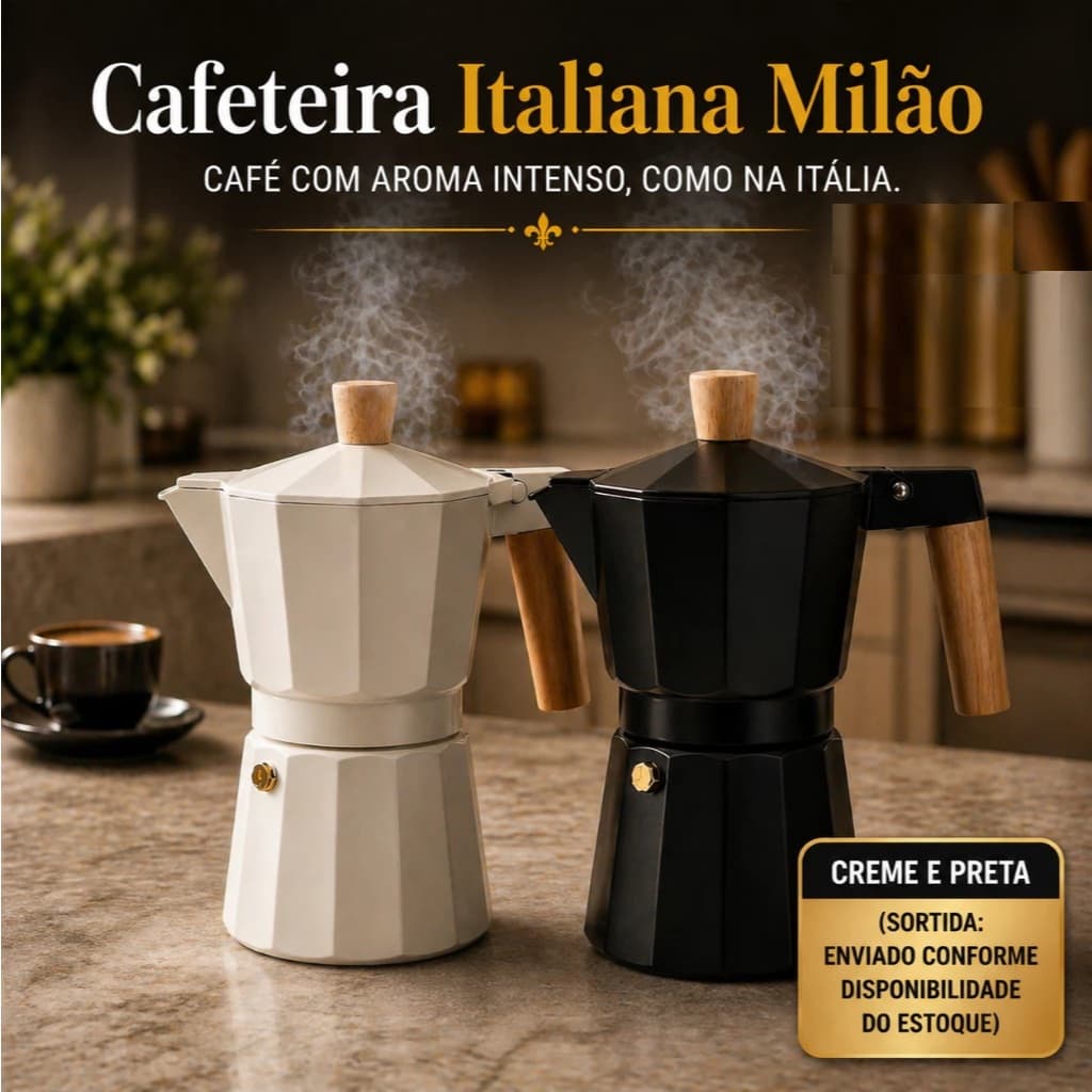 Cafeteira Italiana Moka 300ml 6 Xícaras Café Expresso Alumínio Premium