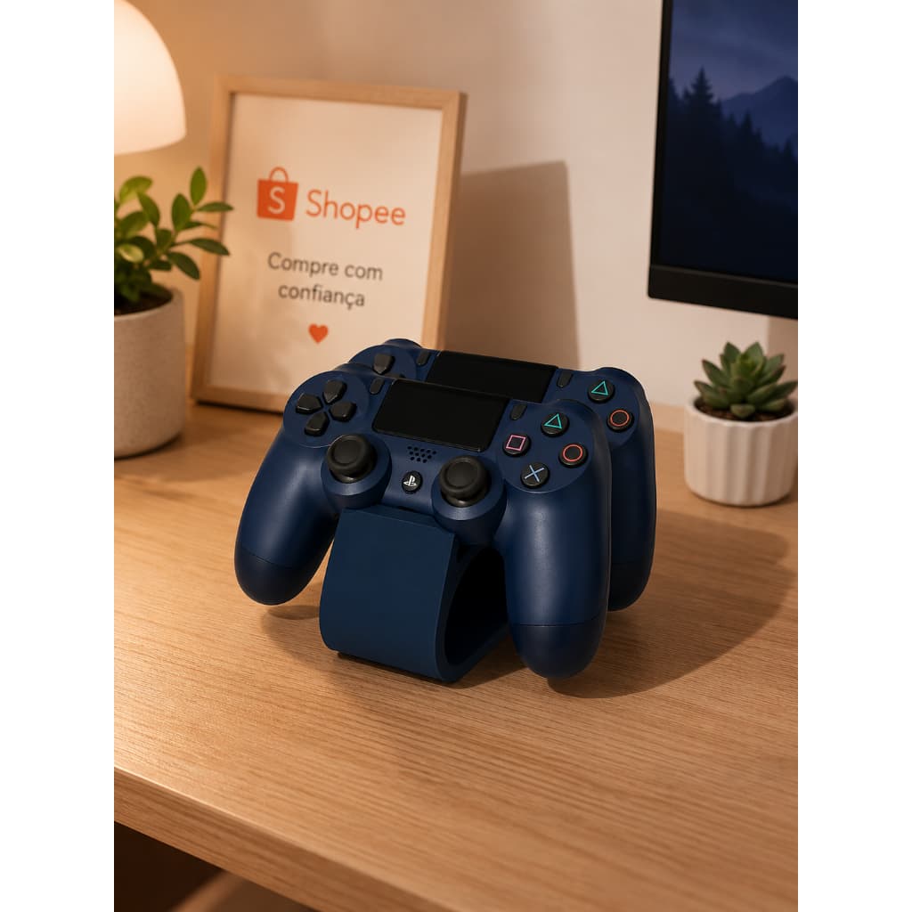 Suporte de Controle Compatível com PS4 – Organizador Gamer em Impressão 3D