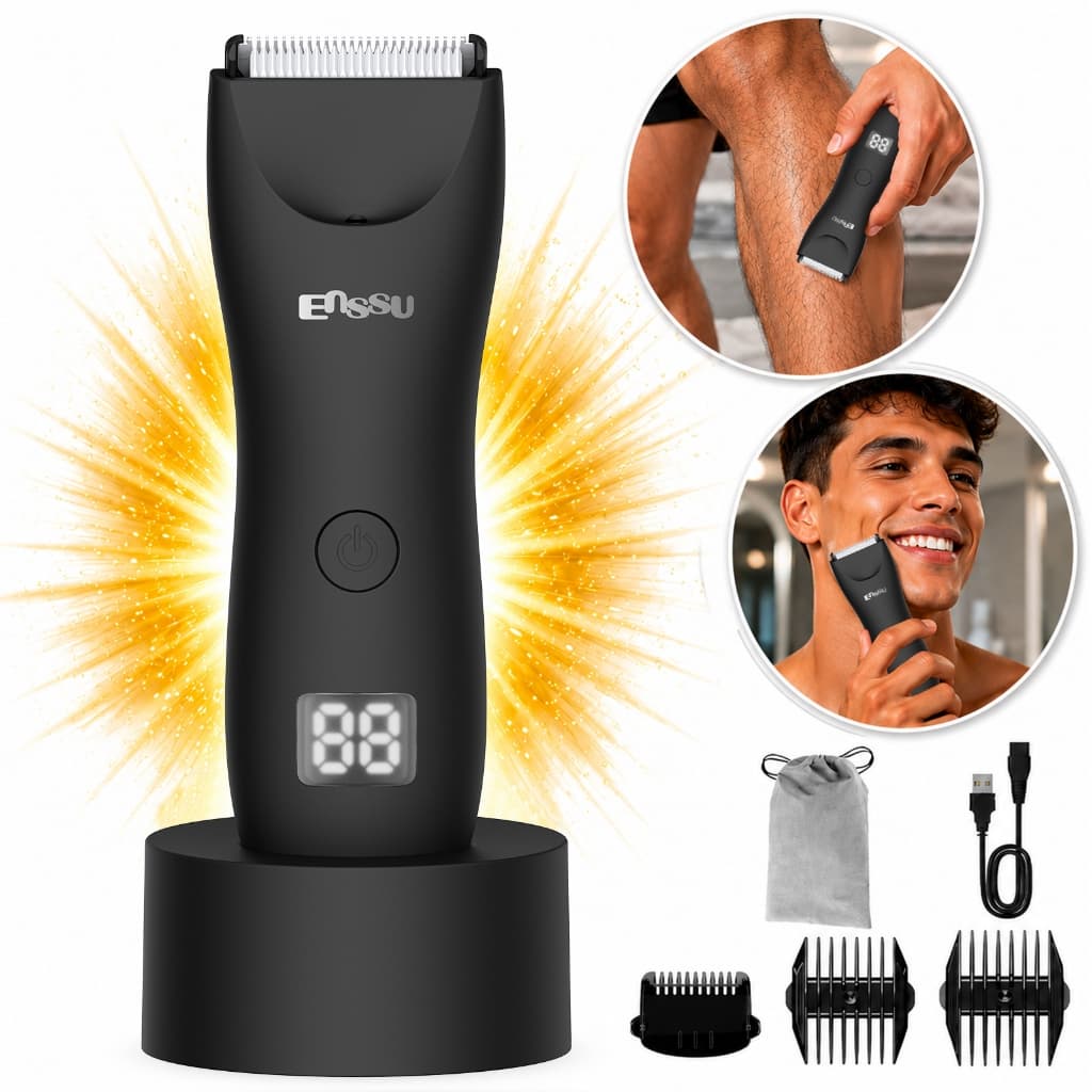 Aparador de Pelos Masculino Elétrico Sem Fio Recarregável Barba Peito Virilha Intimos À Prova D'água