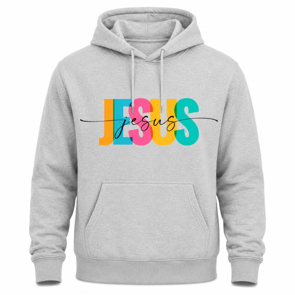 Blusa Moletom Masculino  JESUS COLORIDO  Flanelado Canguru com Capuz Unissex