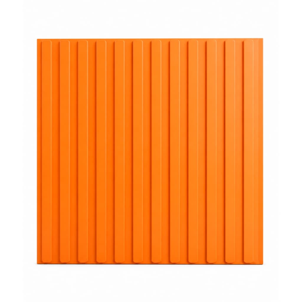 Placa Decorativa PVC 3D Laranja 50x50cm Para Parede - Multibrix