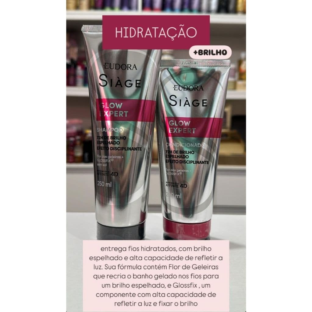 Kit Siàge Glow Expert Shampoo e Condicionador 250ml/200ml - Brilho Espelhado e Hidratação