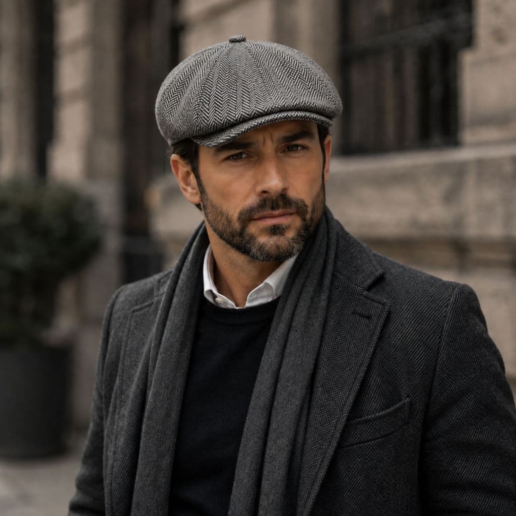 Boina Masculina Inglesa Oito Gomos Newsboy  Casual Inverno Frio