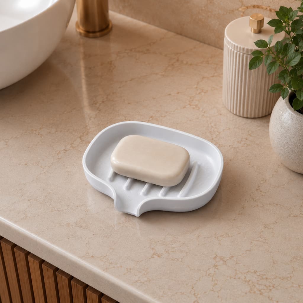 Saboneteira Moderna Auto Drenagem Porta Sabonete Banheiro Lavabo Minimalista