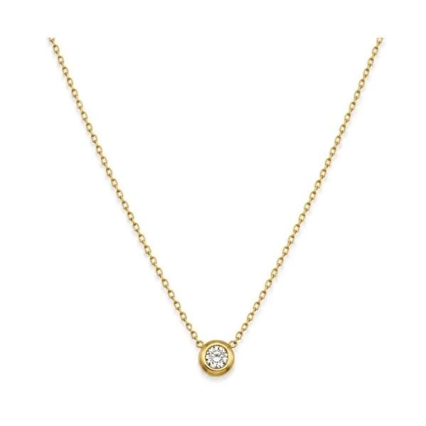 Colar Solitário Feminino  Aço Inox Hipoalergênico Zircônia Cristal 45cm Dourado e Prata Presente Delicado Unissex