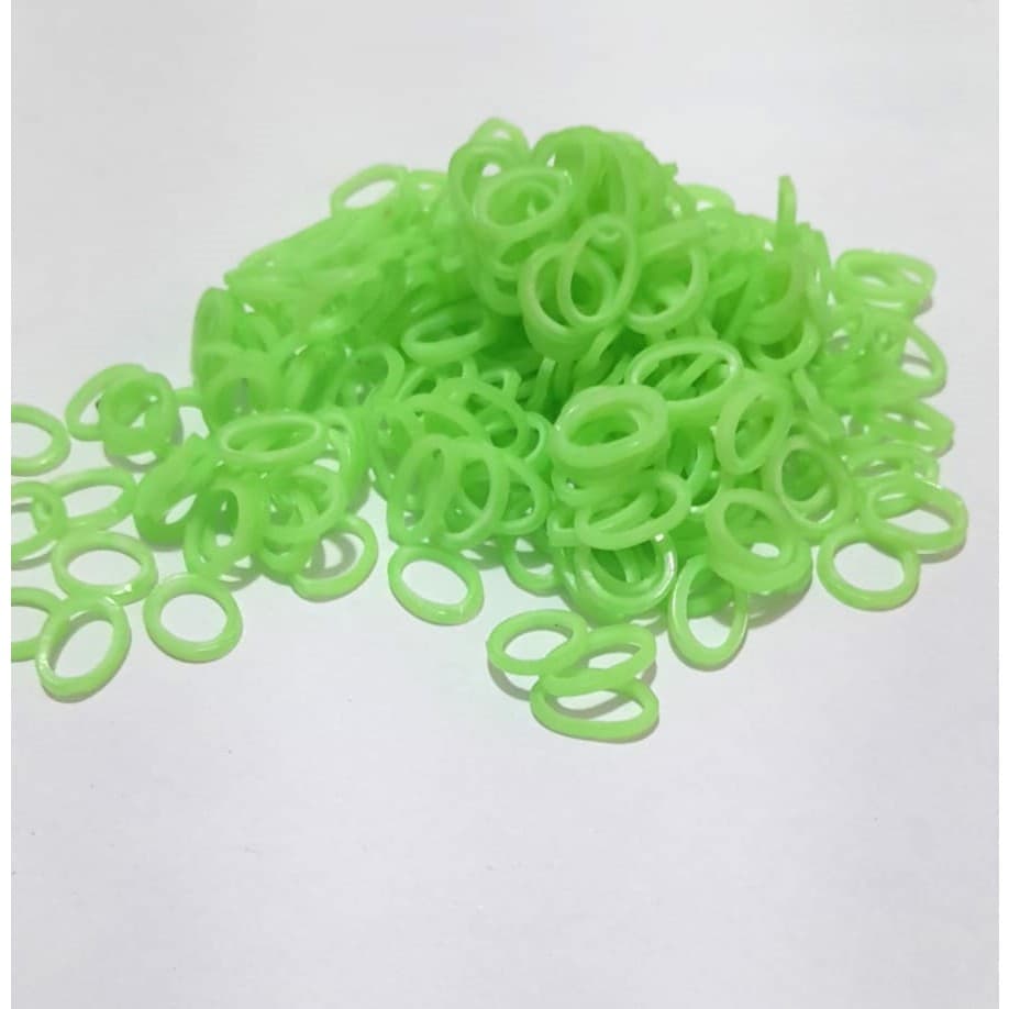 Elástico Latex 5/16" Força Média  Pacote 1000 Un Pet Banho E Tosa Penteado VERDE NEON