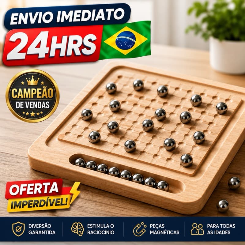Xadrez Magnético De Madeira Jogo De Tabuleiro Portátil Infantil Brinquedo Educativo