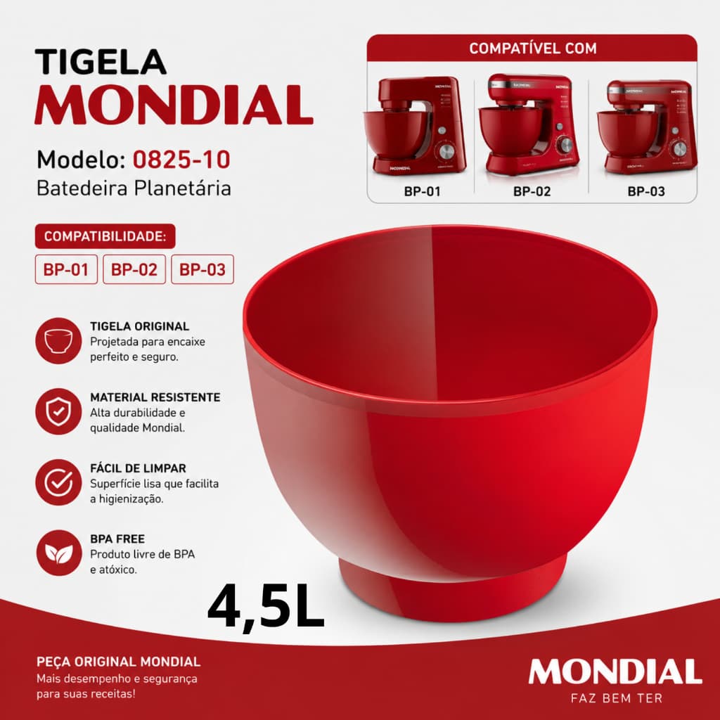 Tigela Original Vermelha Modelo 0825-09