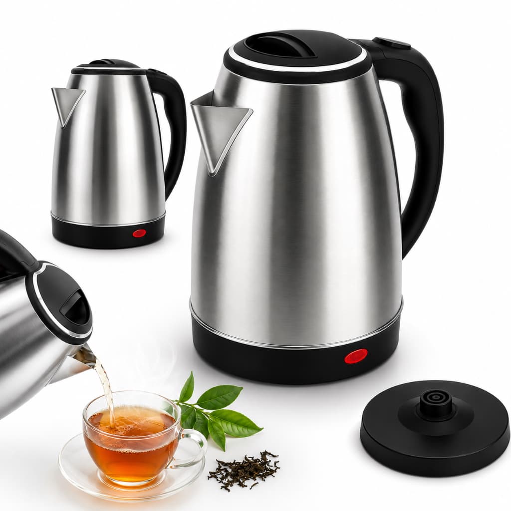 Chaleira Elétrica 1,8 Litros Térmica Inox Bule Com Tampa Ideal para Agua, Chá, Café e Chimarrão Com Base Giratória