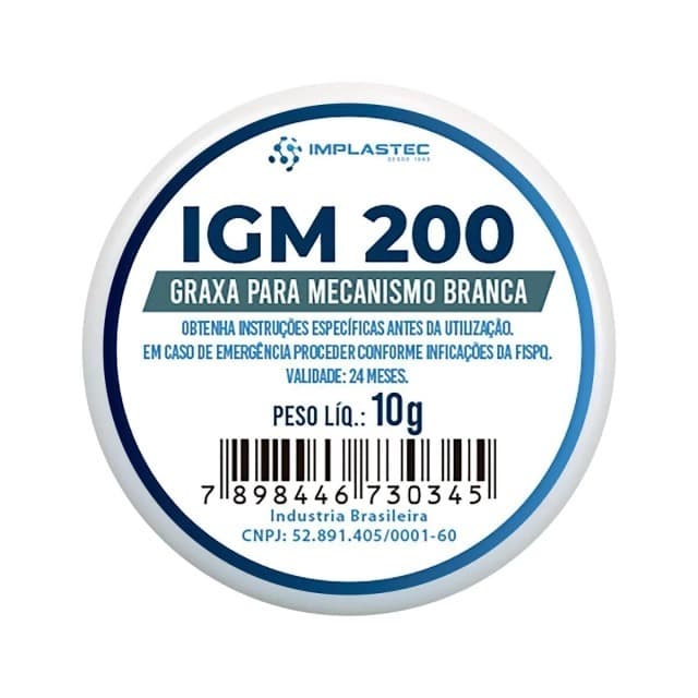 Graxa Branca Igm 10gr Implastec - Especial P/ Mecanismos