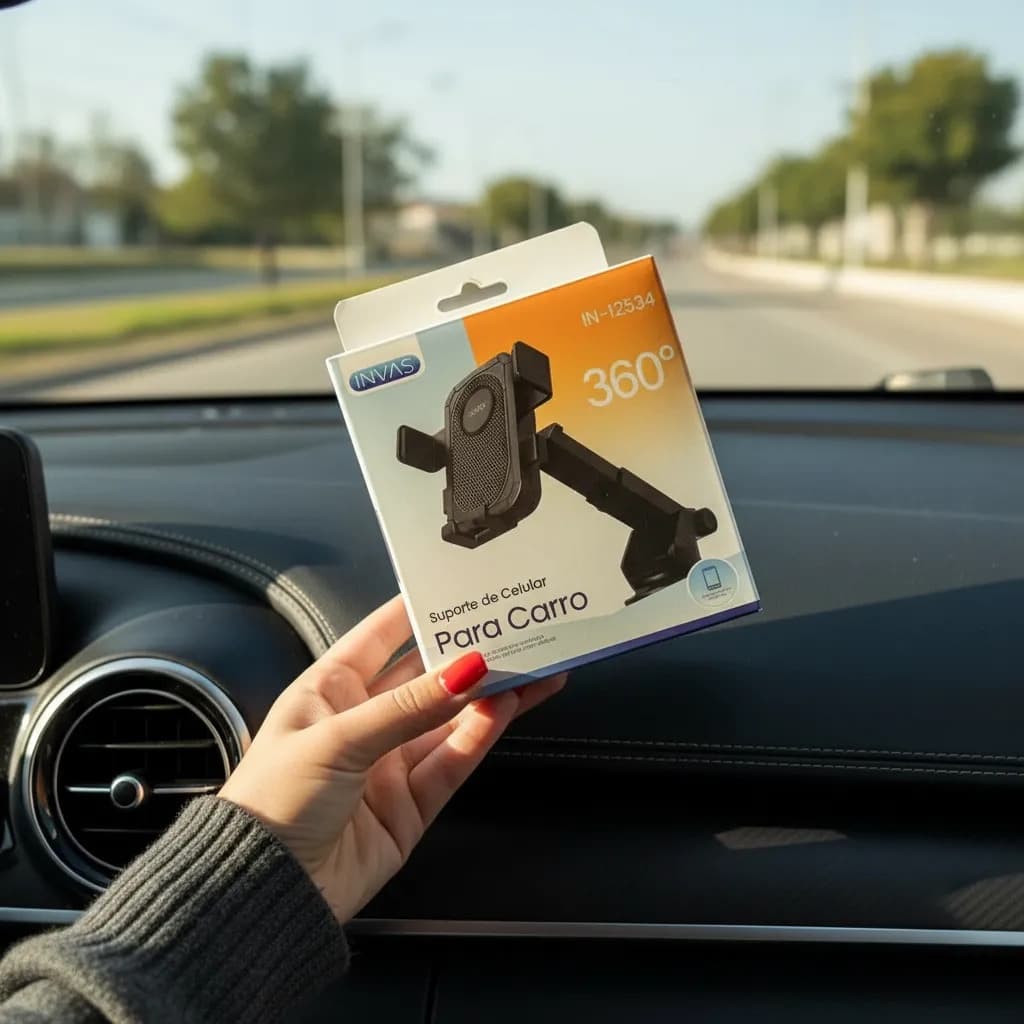 Suporte Veicular celular invas 360° ventosa