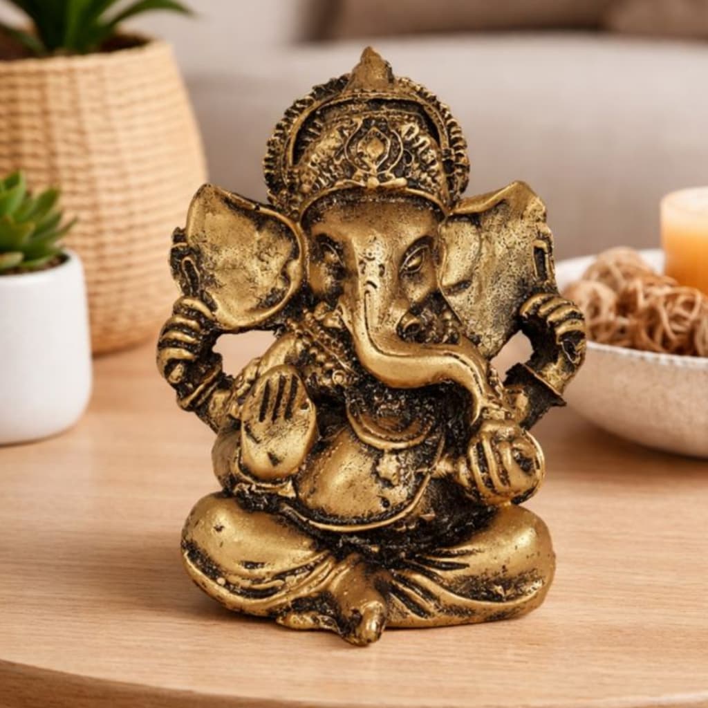 Ganesha Hindu Deus Sorte Prosperidade Sabedoria Resina Decoração Enfeite