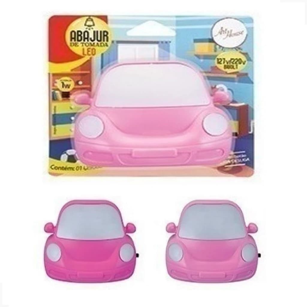 Luminária De Tomada Formato De Carrinho Luz Abajur Noturna De Parece