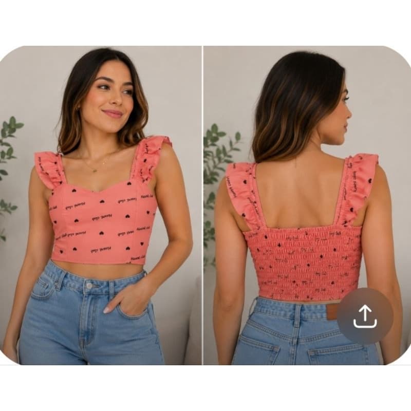 Cropped Feminino Lastex com Babados – Conforto e Estilo 🌸