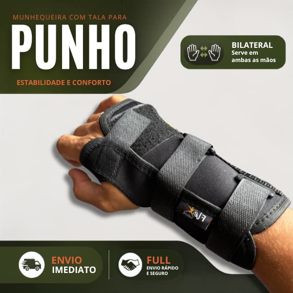 Munhequeira bilateral com TALA | imobilizador de punho | Protetor de pulso e mão | DEPARTAMENT STORE