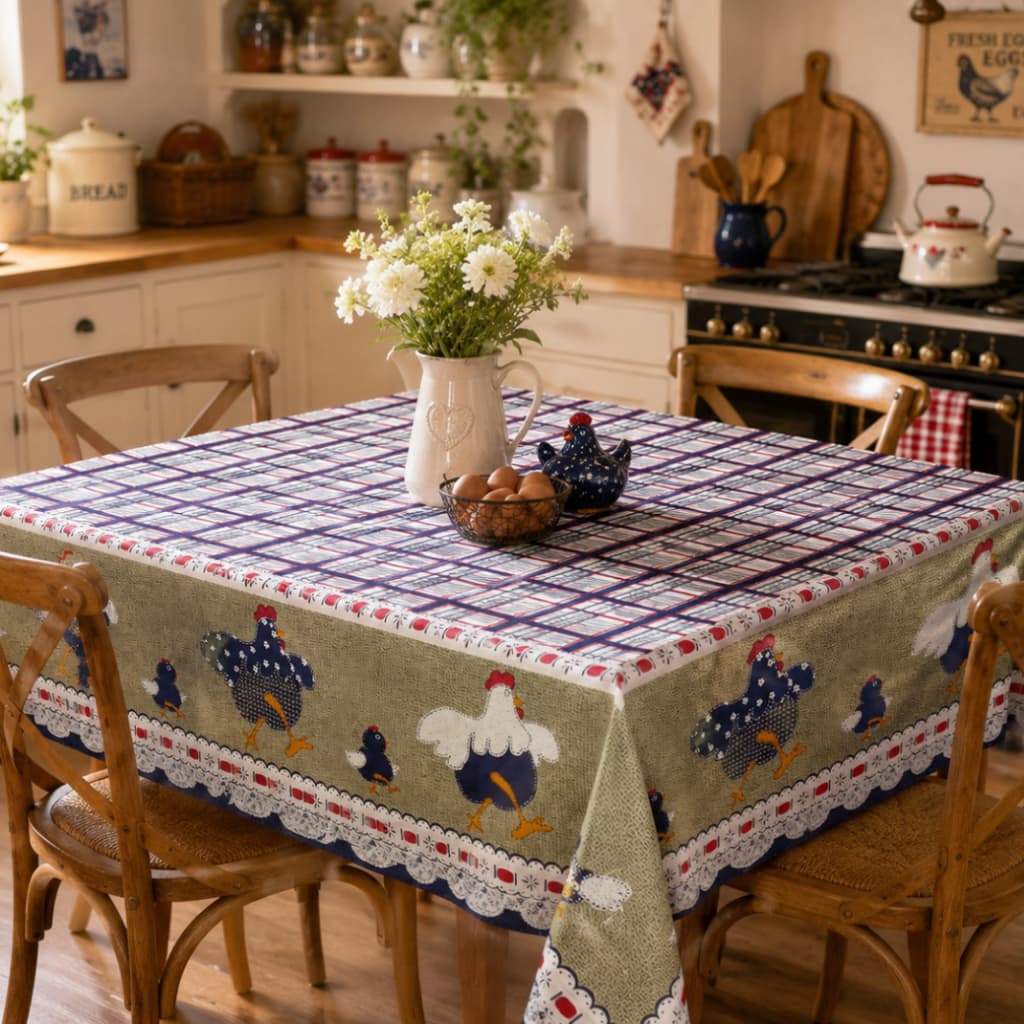 Toalha de Mesa de Plástico Térmica Para 04 Lugares Mesa Estampas Decoração Cozinha Laune Haus