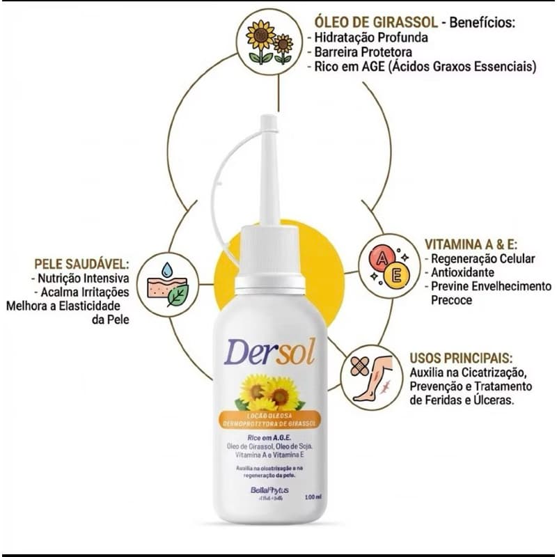 Óleo de Girassol Dersol com 100ml