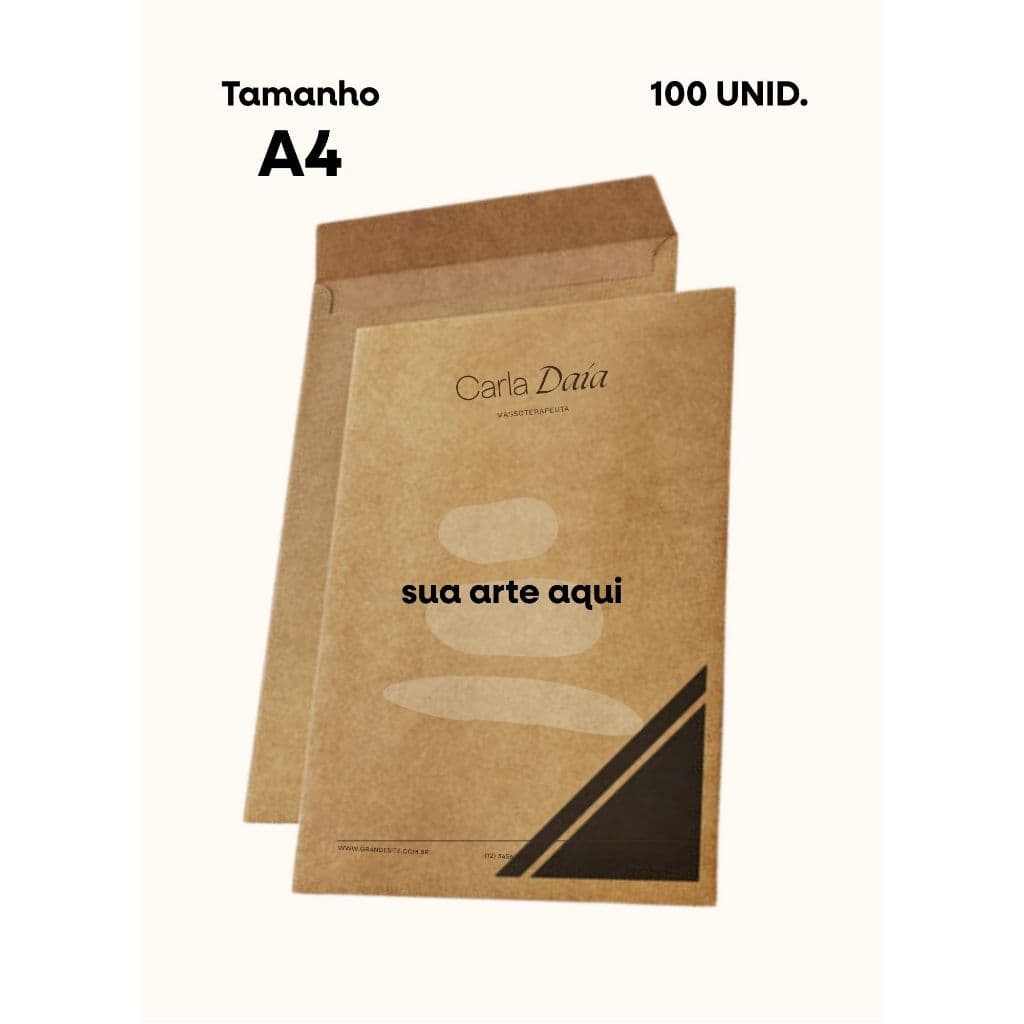 Envelope Personalizado A4 Kraft 80g Com Logo | Arte Grátis | 22,9x32,4cm