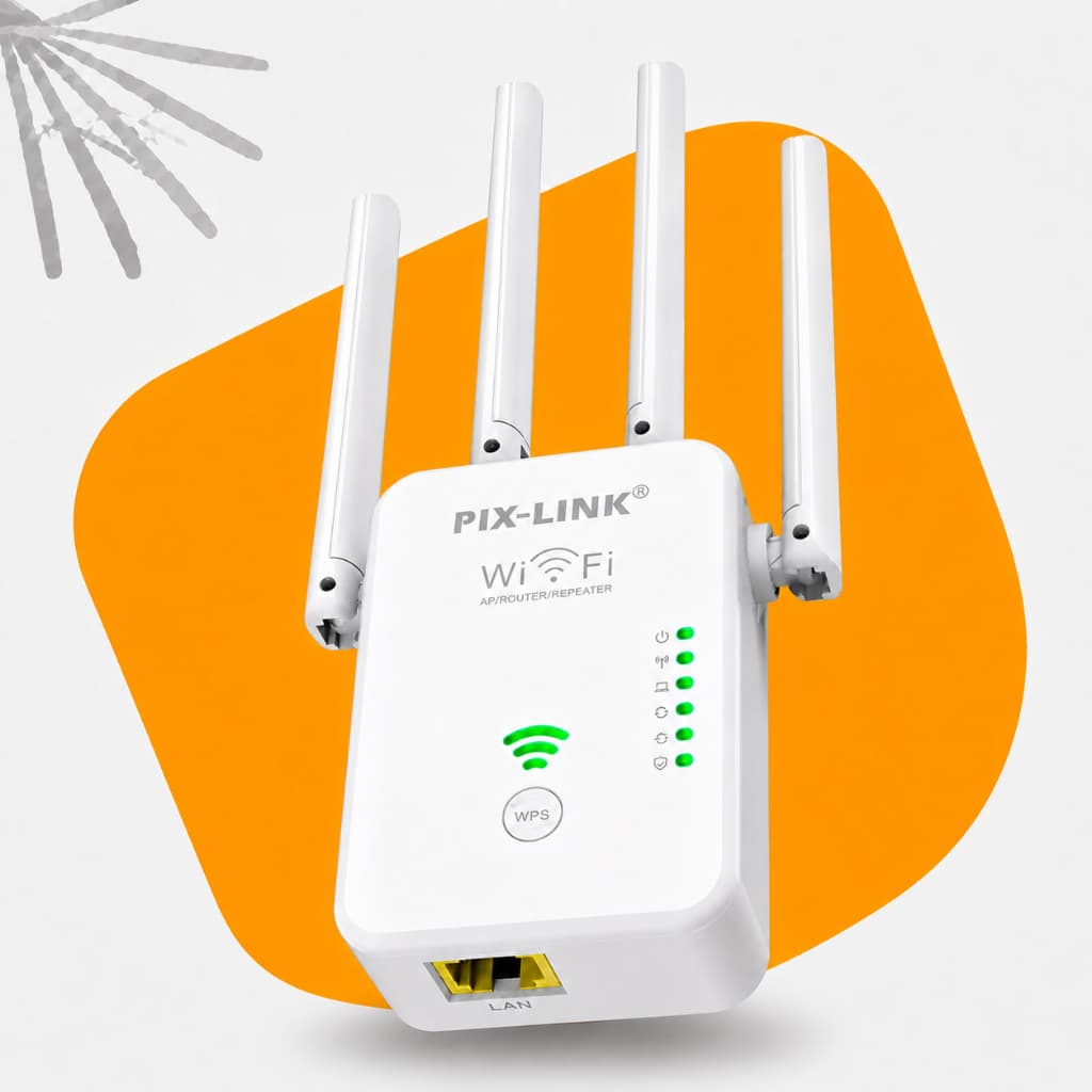 Repetidor De Sinal Wifi Amplificador Sinal Internet Wireless 300Mbps Novo Modelo WR49S4T 2025