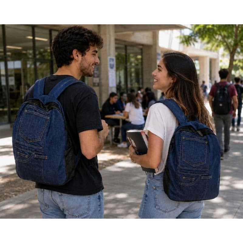 Mochila Jeans unisex/mochila estilo vintage