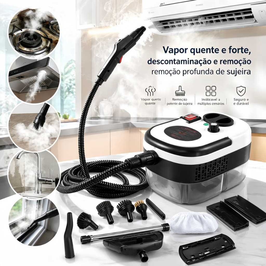(110V)Limpador Vapor Alta Temperatura Pressão Esteriliza Cozinha Ar Condicionado Exaustor D14