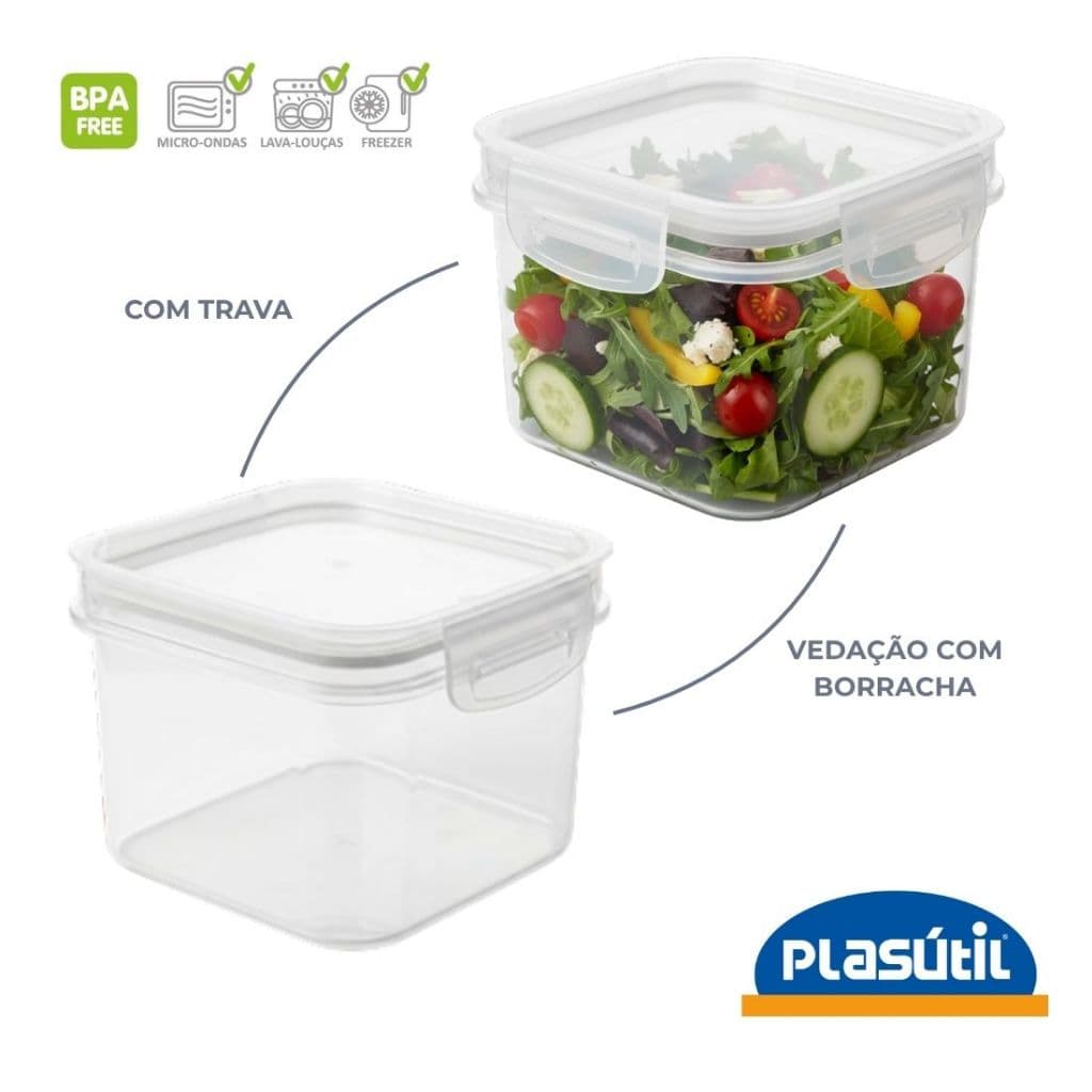 Pote Porta-mantimento 380ml Trava Mais Organizador de alimentos Plasútil