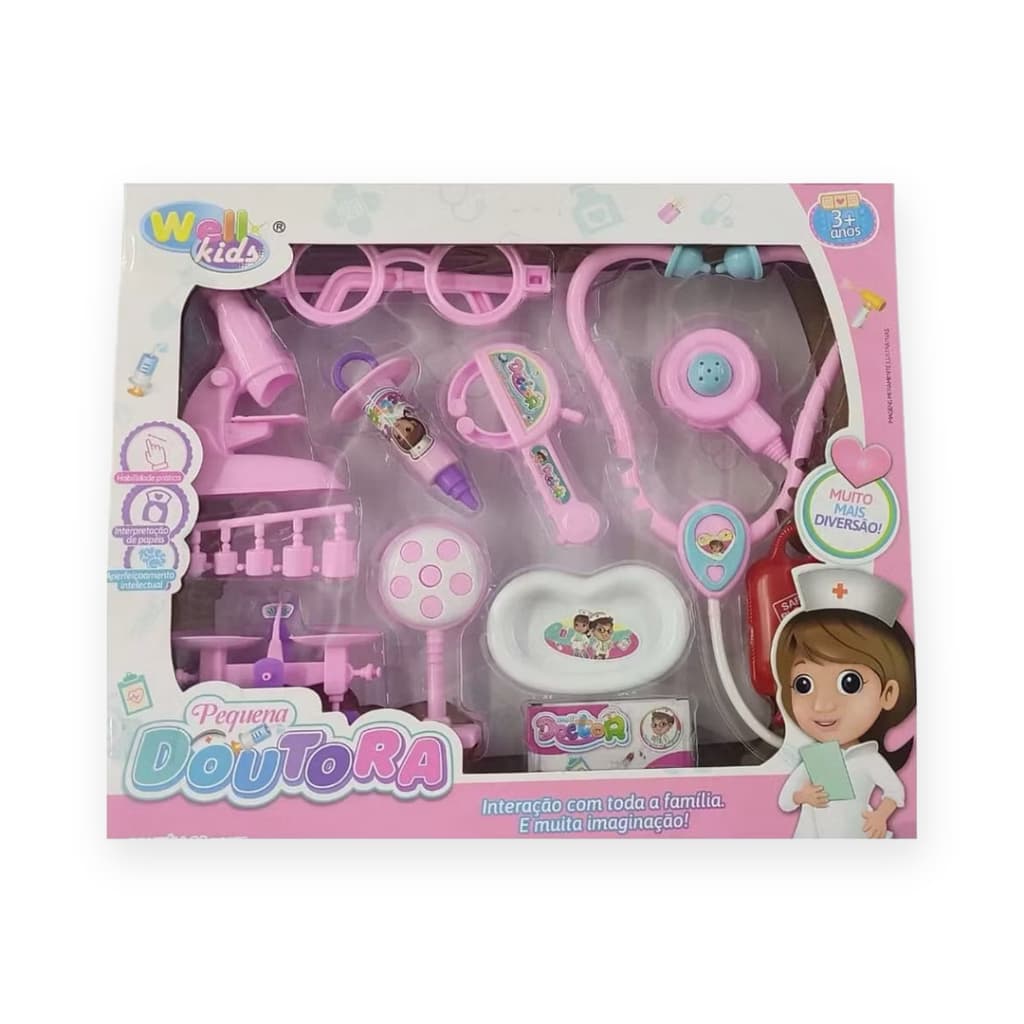 Kit Médico Infantil Pequena Doutora Rosa