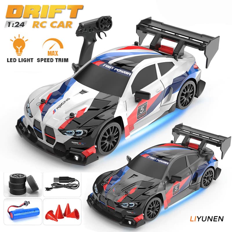 1 : 24 RC Drift 4WD Carrinho de Controle Remoto BMW ou Porsche Brinquedo Acelerador Alta Velocidade