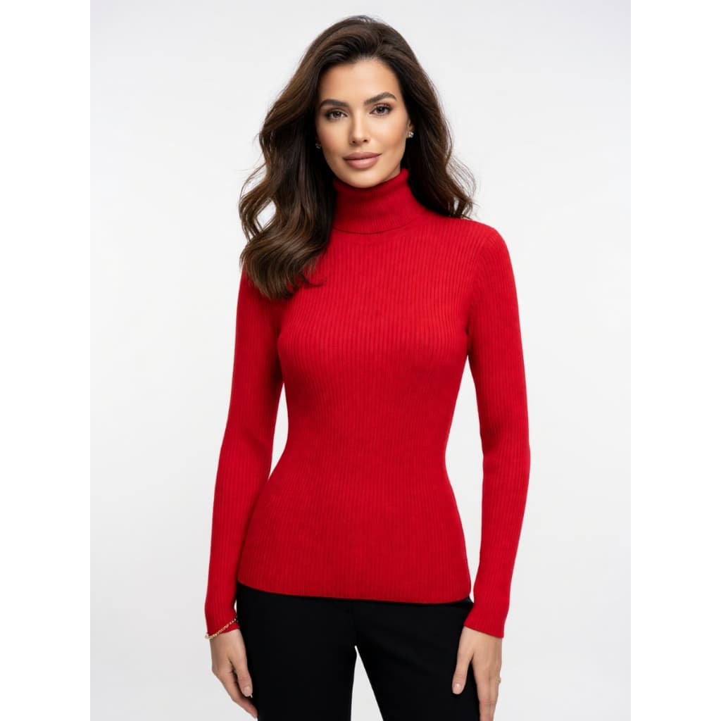 Blusa Feminina Cacharrel Lisa Manga Longa Blusa Feminina Gola Alta Feminina Tricot Inverno