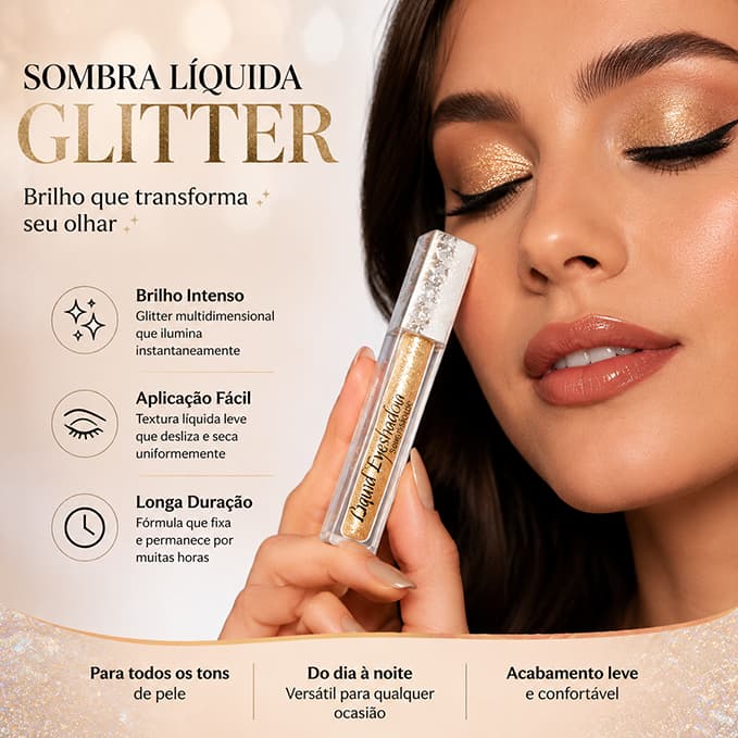 Sombra Líquida Com Glitter Pérola À Prova D'água , Alto Brilho , Cor Única , Para Mulheres