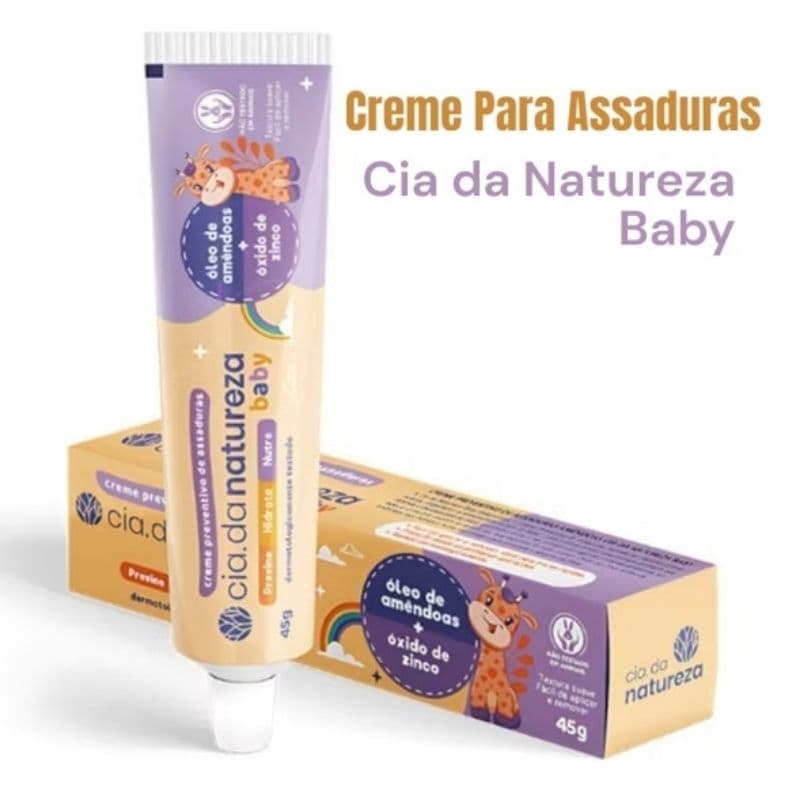 Pomadas para Assadura Bebê Cia da Natureza Baby 45g Óleo de Amêndoas + Óxido de Zinco