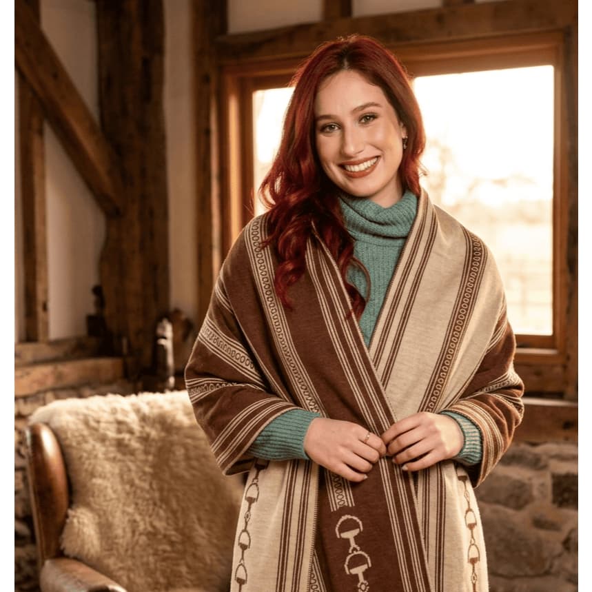 Manta Larga Estribo Campeira Gaúcha Tricot Dupla Face Inverno Pampa Cachecol Prenda Rodeio Country Equestre Longa Capa