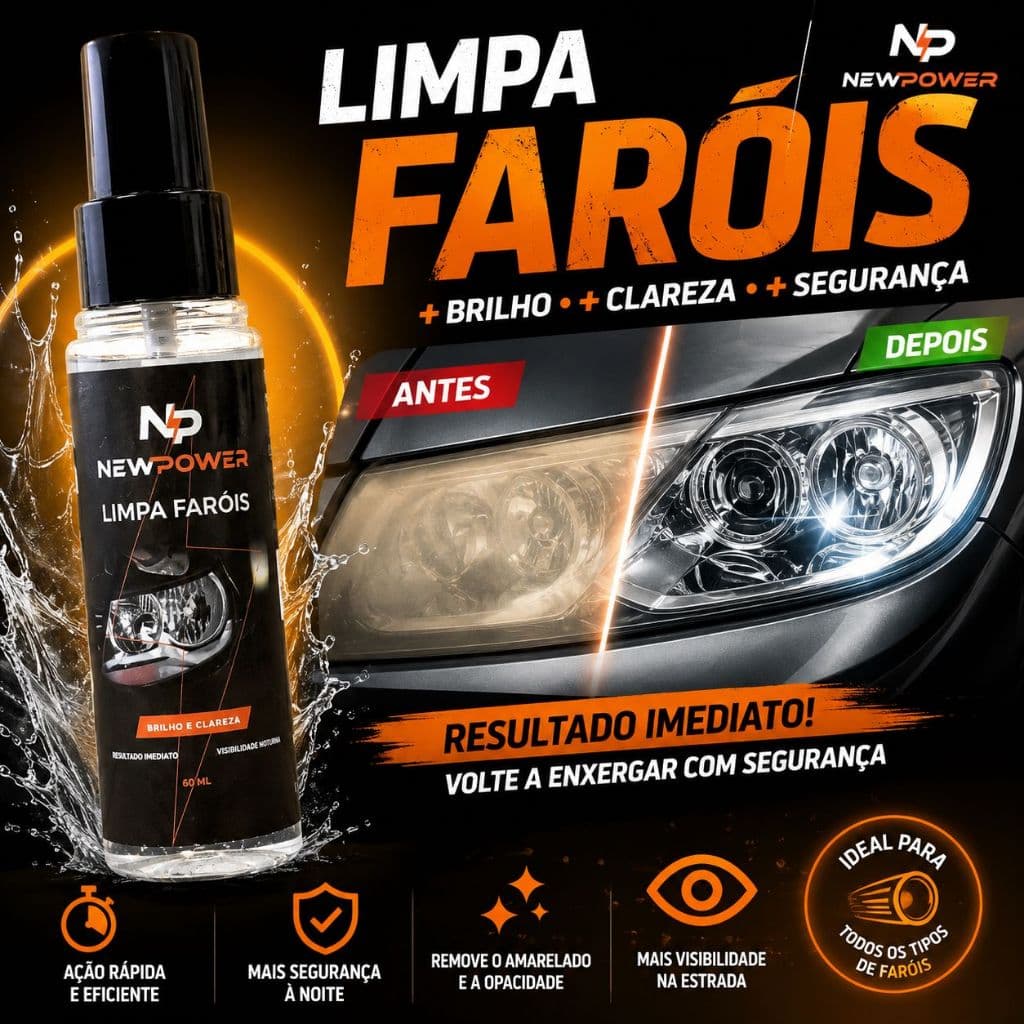 Revitalizador de Farol New Power Remove Amarelado e Aspecto Fosco sem Lixar ou Polir