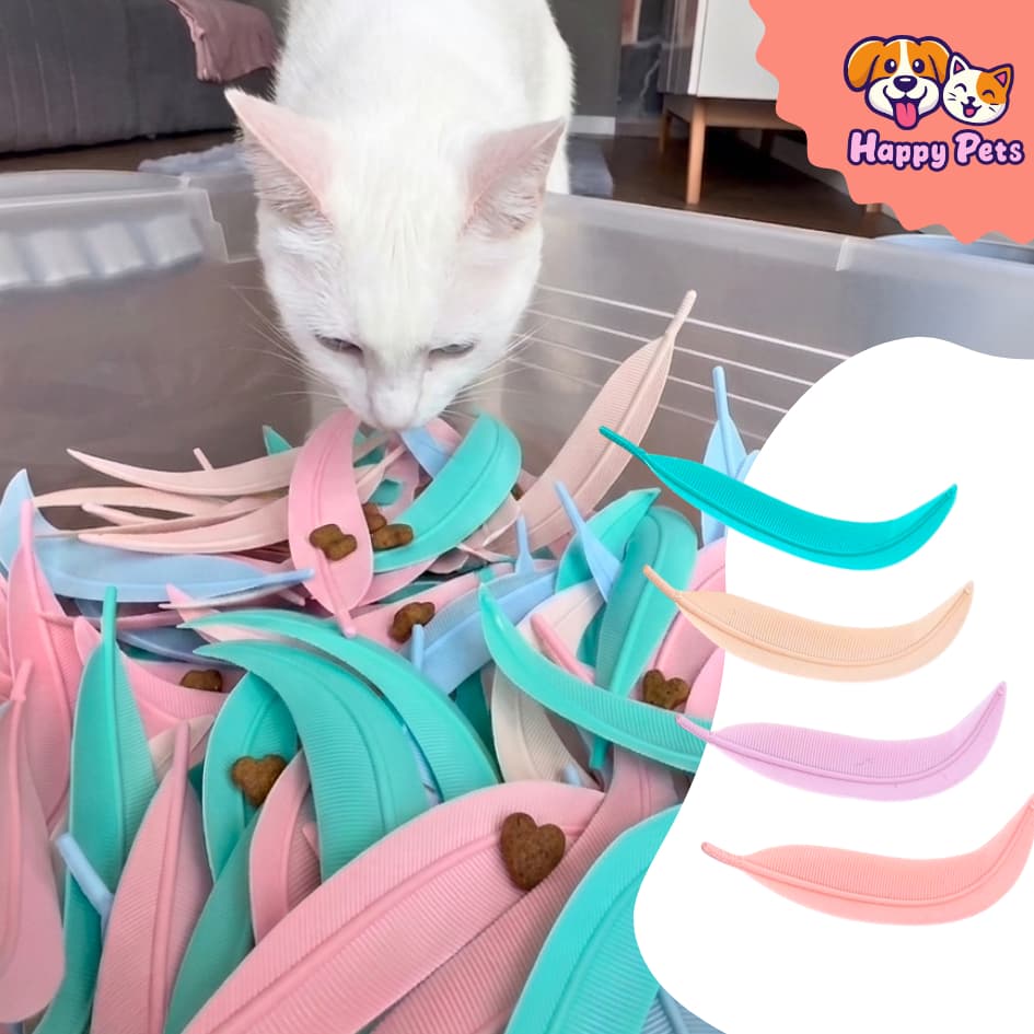 Brinquedo Para Gato Peninhas Recheáveis Artificiais Multicoloridas com 16 Unids Interativos