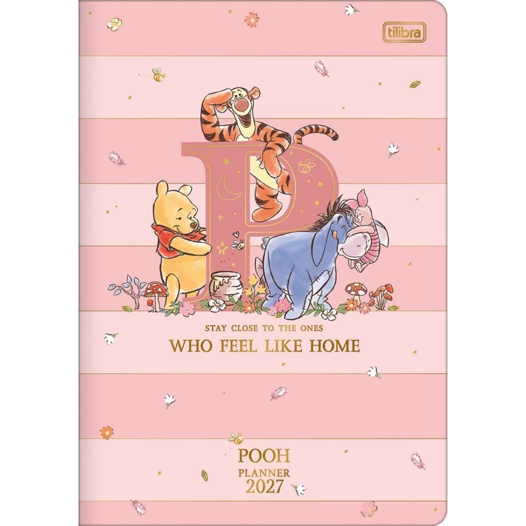 Planner Pooh 2027 Grampeado Mensal 20 Folhas - Tilibra